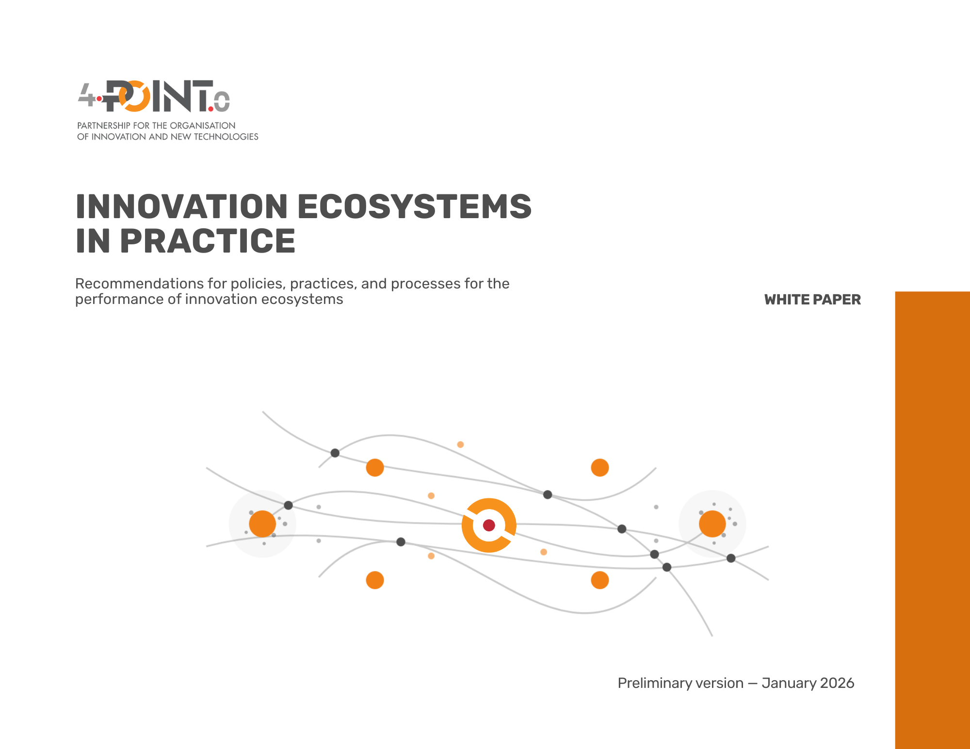 Cover of the 4POINT0 white paper – Ecosystems Innovation in Practice